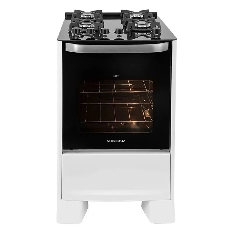 Fogão Best Glass 4 Queimadores Branco Bivolt FGVBG410BR Suggar