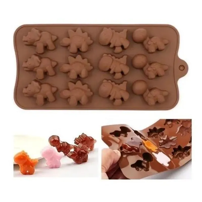 Forma De Silicone Dinossauro Chocolate Gelo Doces Sabonete