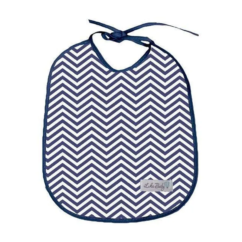 Babador P Bebê Impermeável 2 Un Estampado - Chevron Marinho