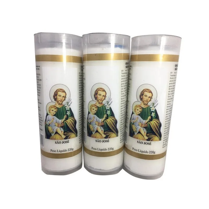 Vela 7 Dias Votiva 220grs Sao Jose- Caixa Com 12 Uni