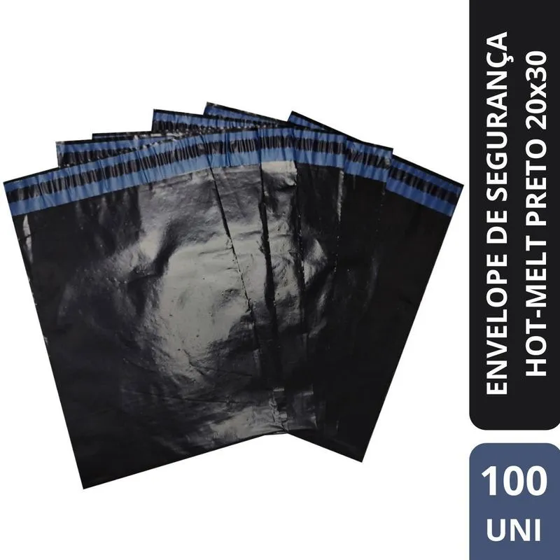 Envelope De Segurança Hot-melt Preto C/100un