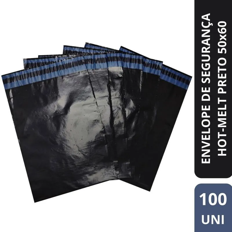 Envelope De Segurança Hot-melt Preto C/100un