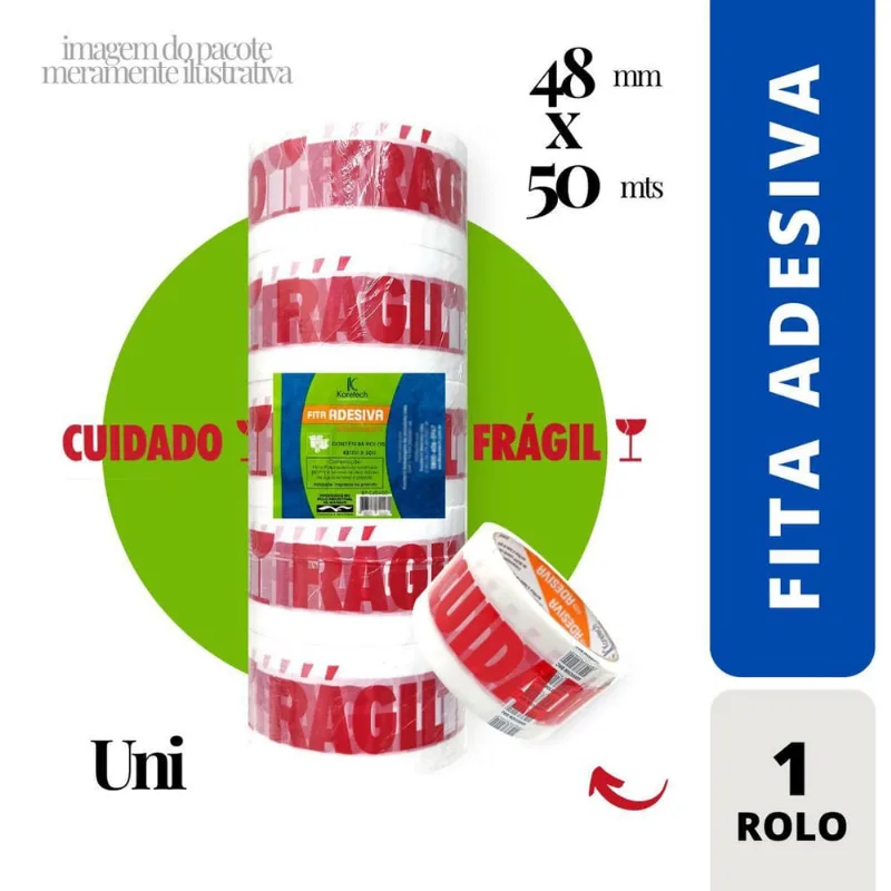 Fita Adesiva Cuidado Frágil Tamanho:48X50M Unidade