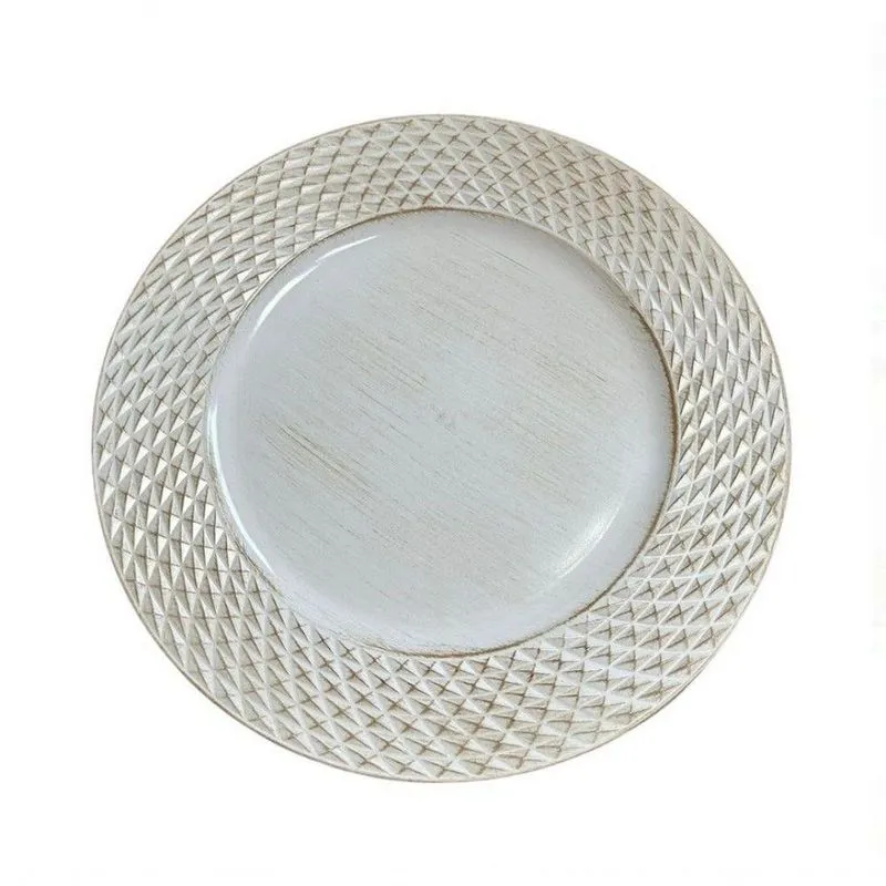 Jogo 2 Sousplat Vintage 33 Cm Branco - Paramount
