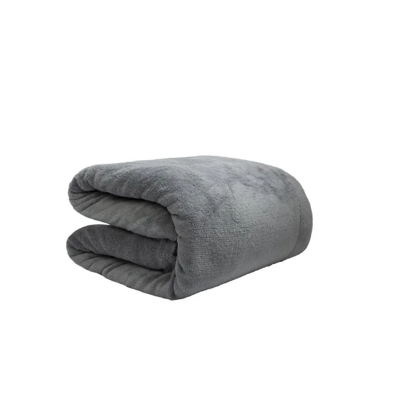 Cobertor Manta Microfibra Casal 180X220Xm Cinza Camesa