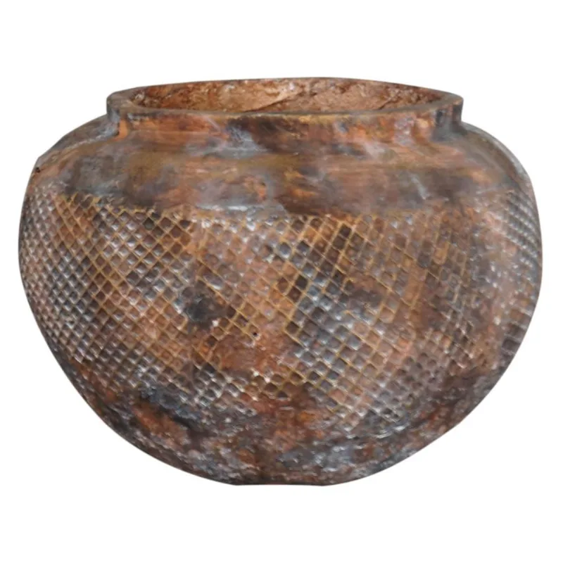 Vaso de cimento decorativo estilo ferrugem G