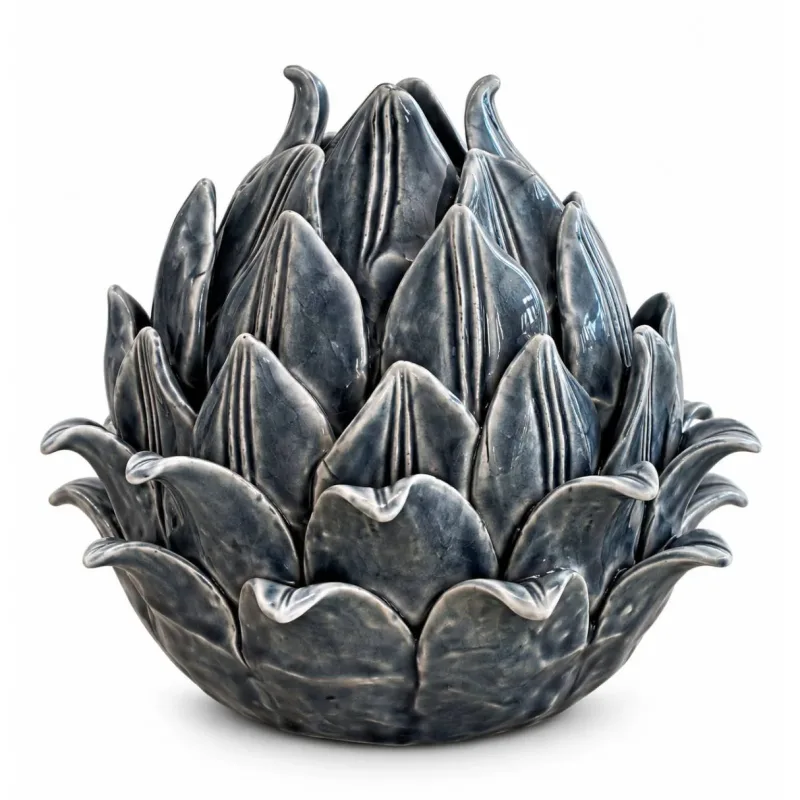 Peça Decorativa de Mesa em Cerâmica - Pinha Cinza