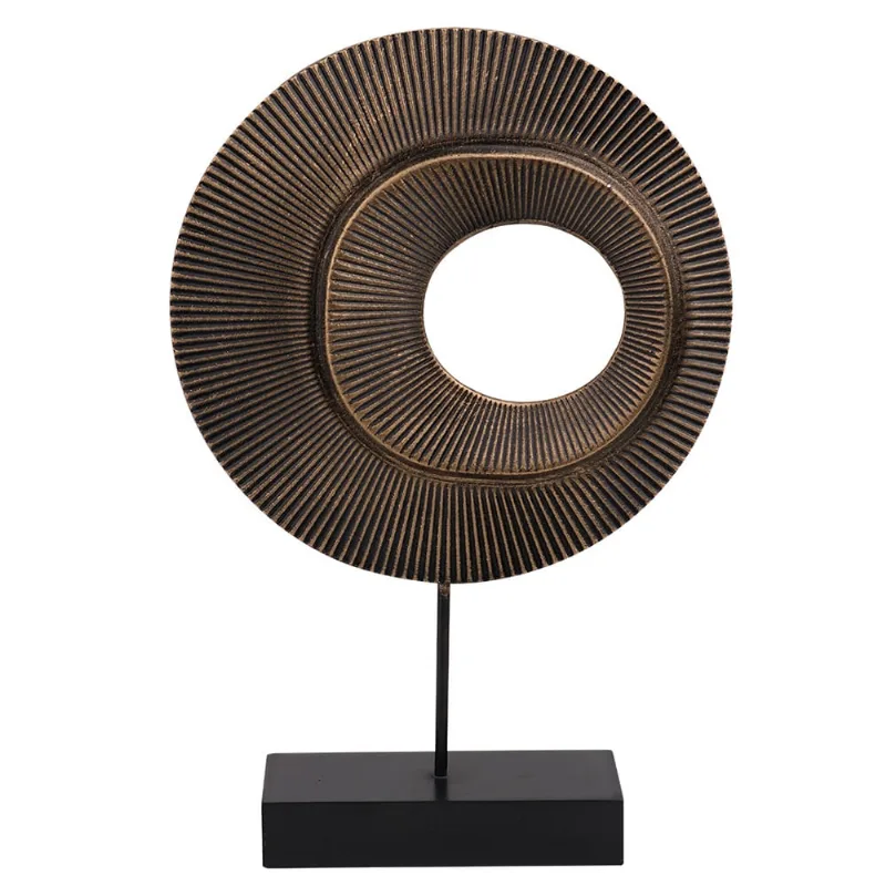 Escultura decorativa madeira pedestal
