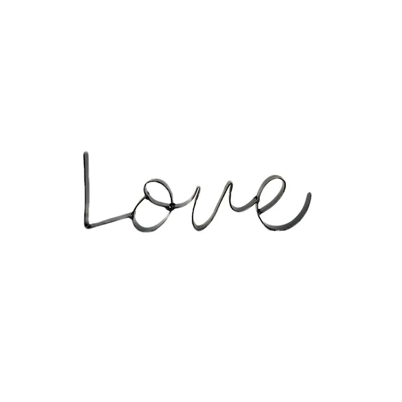 Enfeite Love Preto Letreiro Decorativo 8X23X1Cm Metal