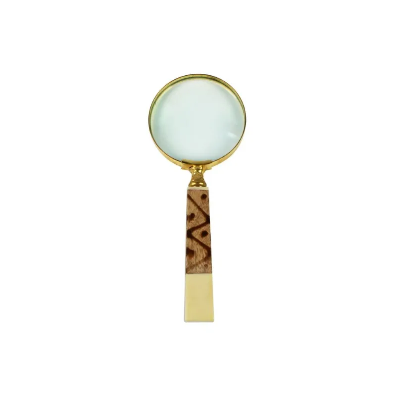 Lupa Decorativa Com Cabo De Resina Bege Tribal Verito