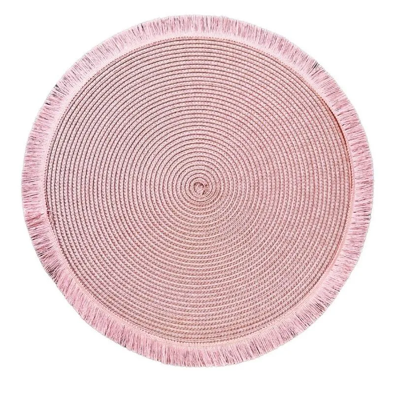 Jogo Americano De Nylon Rosa Au0079 Diâmetro 33cm 1unid