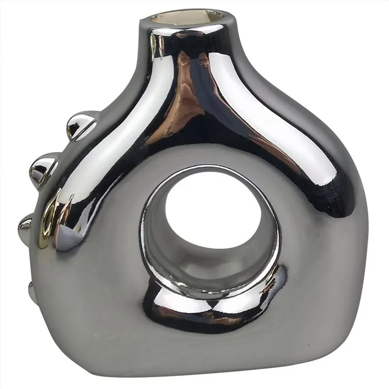Vaso De Ceramica Prata Dn0074 - Btc