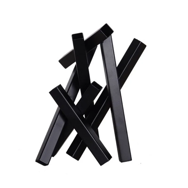 Vaso geometrico preto de metal 20cm