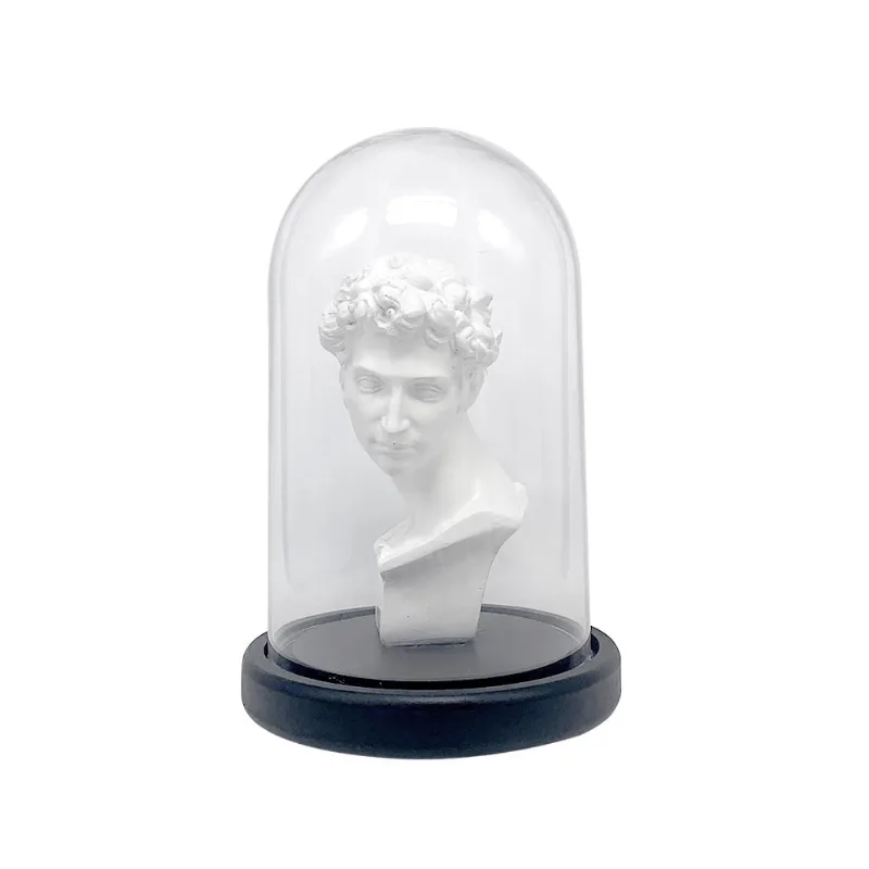 Escultura busto romana na cupula de vidro 22cm