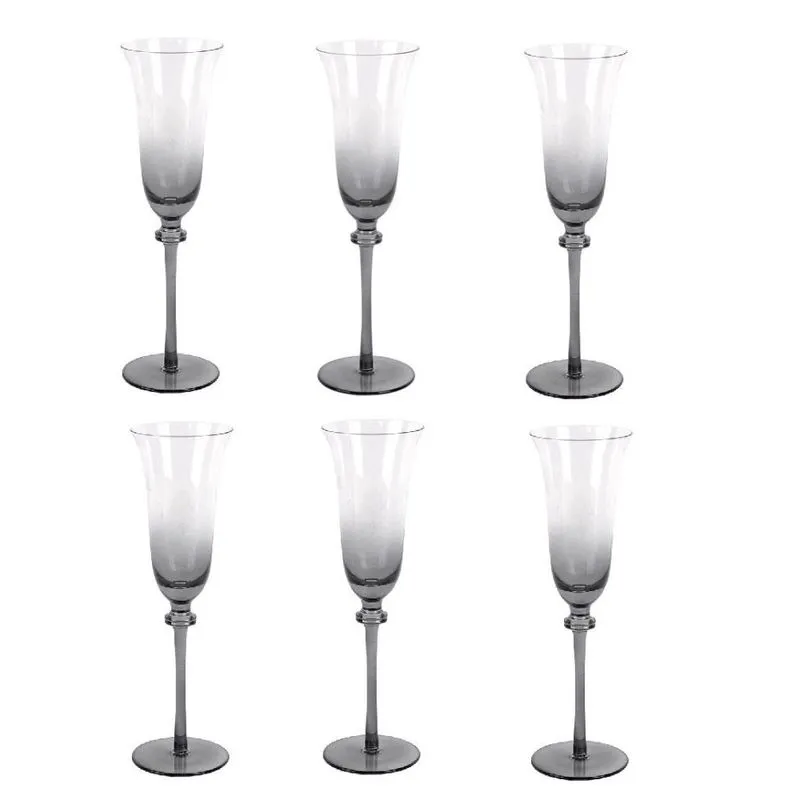 Cj de tacas de champagne cinza E transparente 6 pcs - 150ml