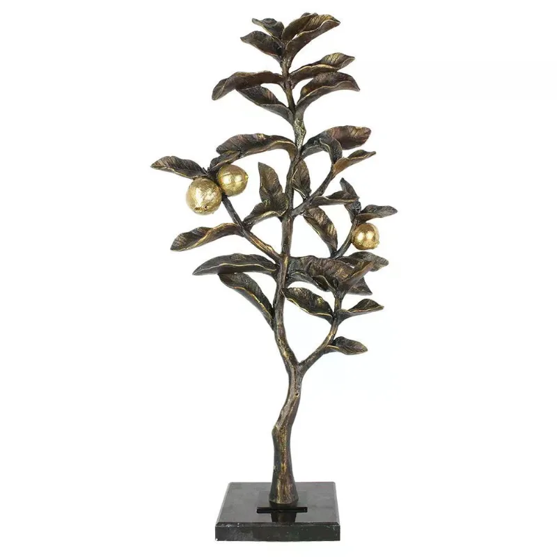 Escultura decorativa em resina arvore frutivera dour 55,5CM