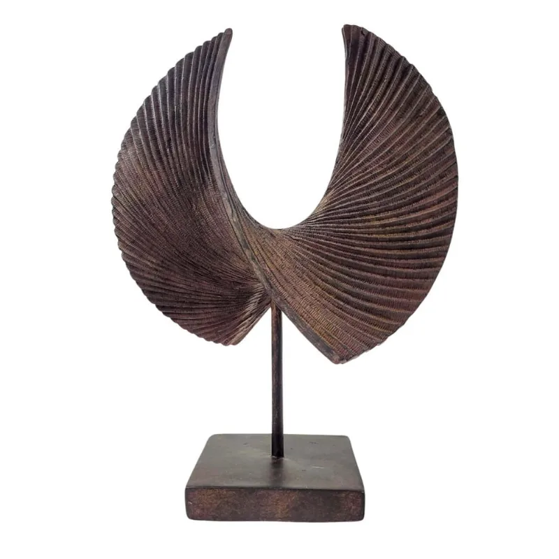 Escultura Concha Decorativa Marrom 36X28X12Cm Enfeite