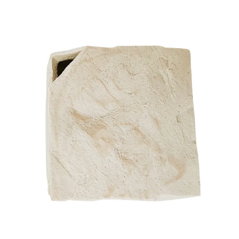 Vaso decorativo em resina formas geometricas mesclado bege