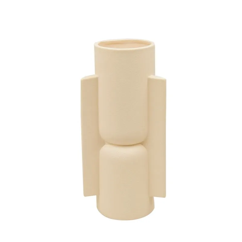 VASO DECORATIVO CERAMICA BEGE
