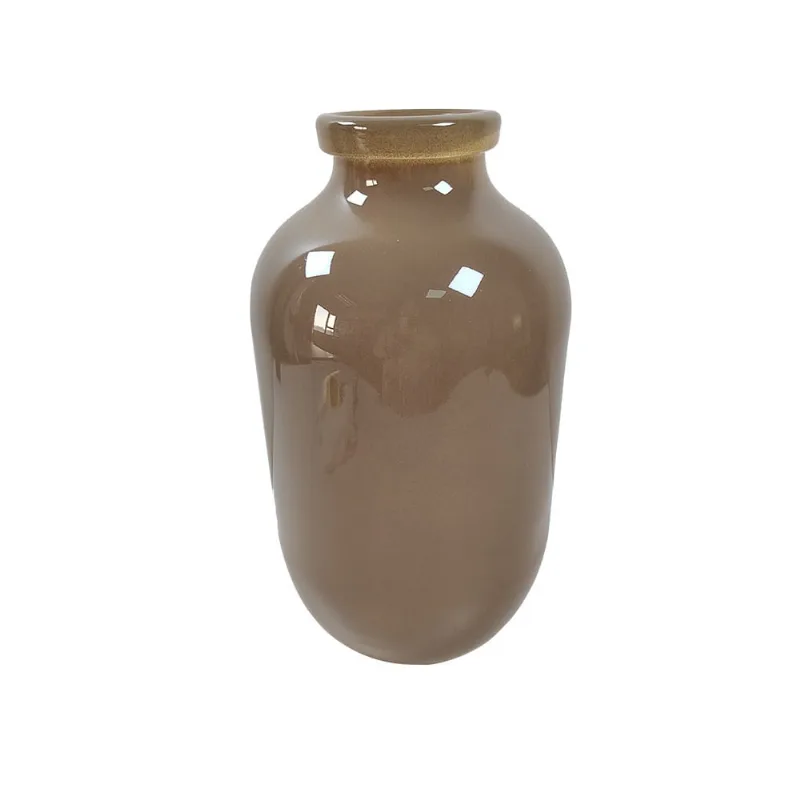 Vaso decorativo em vidro marrom - 34,5cm