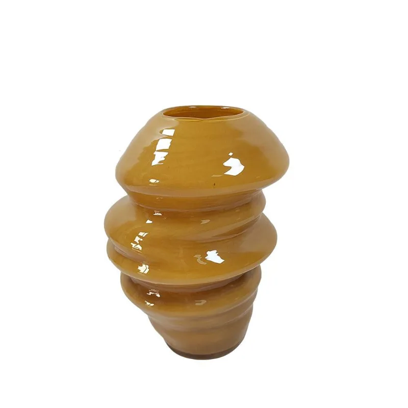 Vaso decorativo em vidro terracota 27cm