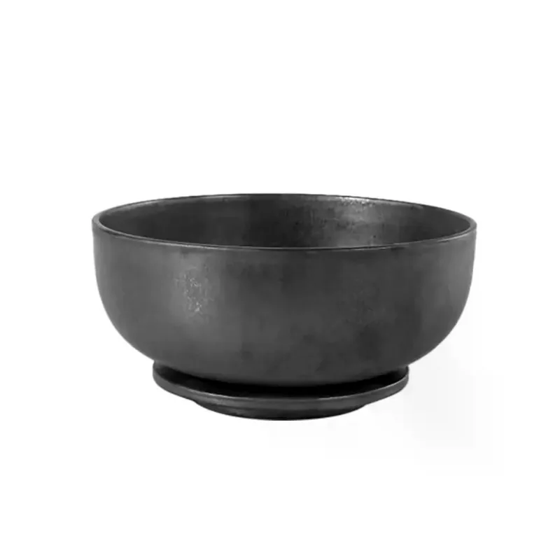 Vaso centro de mesa decorativo em ceramica preto 28CM