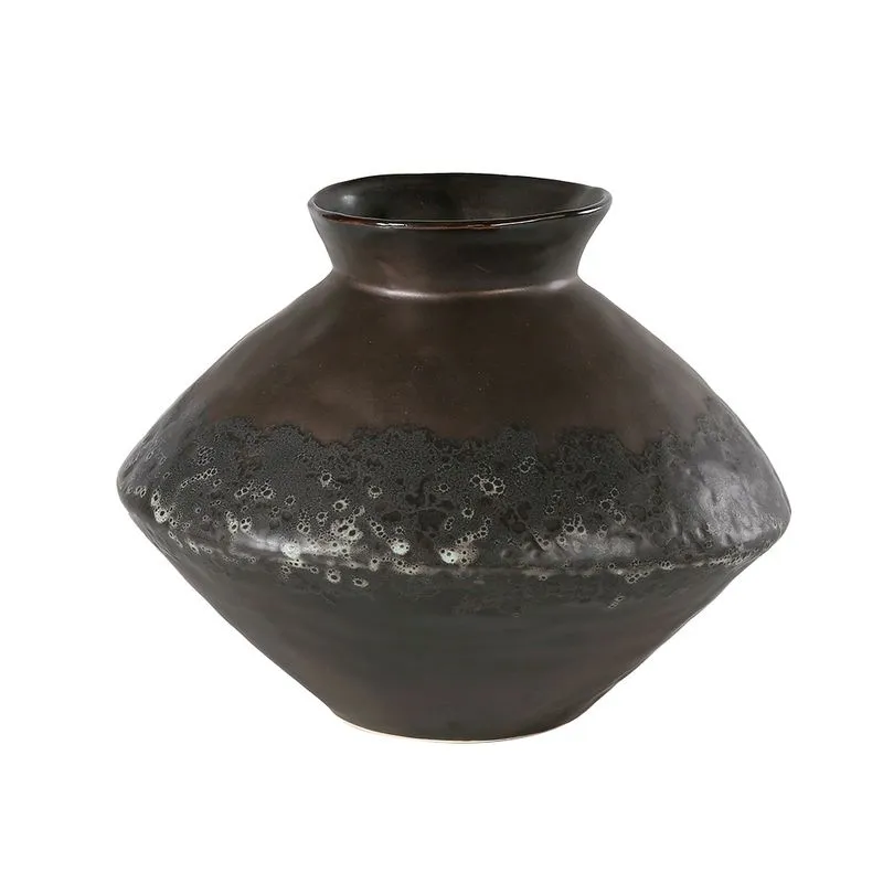 VASO DECORATIVO EM CERAMICA PRETO