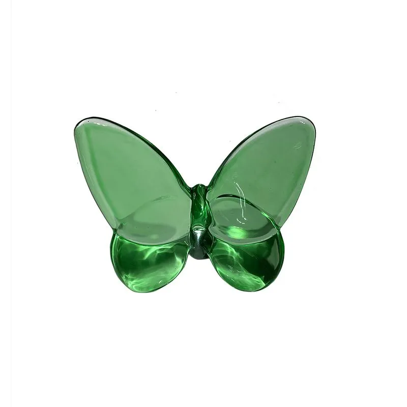 BORBOLETA DECORATIVA EM VIDRO VERDE