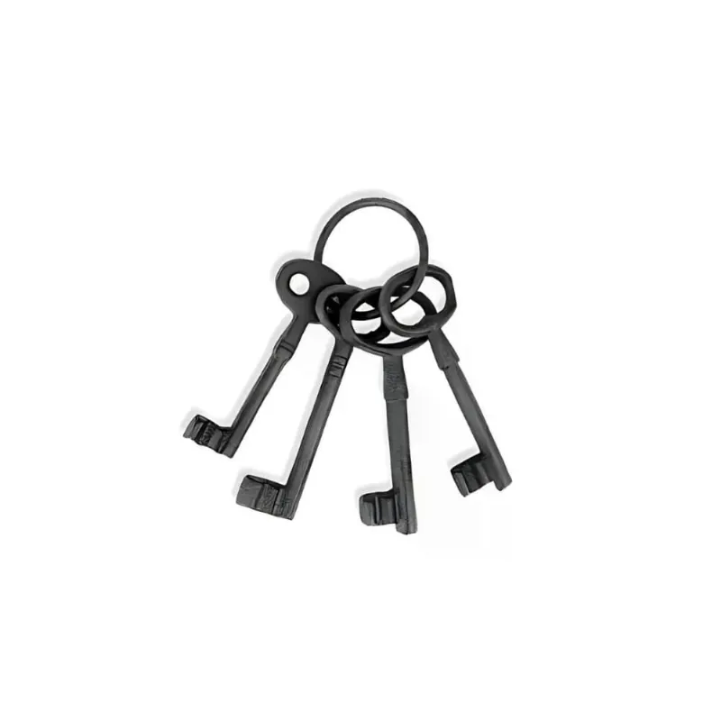 Escultura decor molho de chaves antigas em ferro preto 23CM