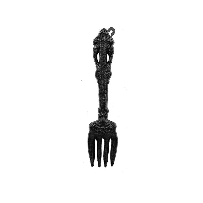 Escultura decorativa garfo para parede em ferro preto 29,1CM