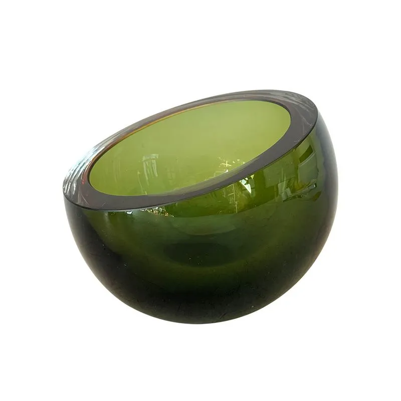 VASO DE VIDRO VERDE ESTILO MURANO