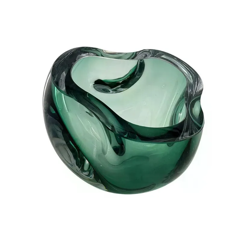 Vaso decorativo vidro verde estilo murano 12CM