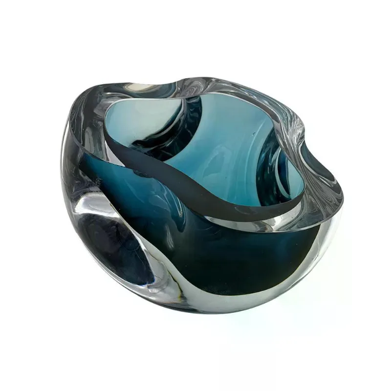 Vaso decorativo de vidro azul estilo murano 12CM