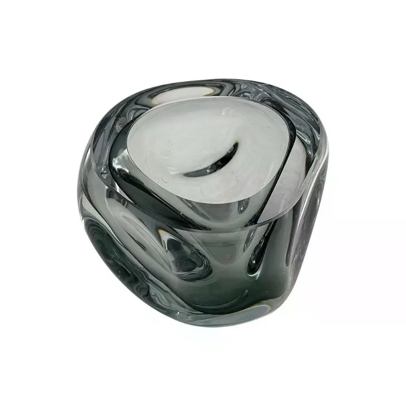 Vaso decorativo de vidro fume estilo murano 12CM