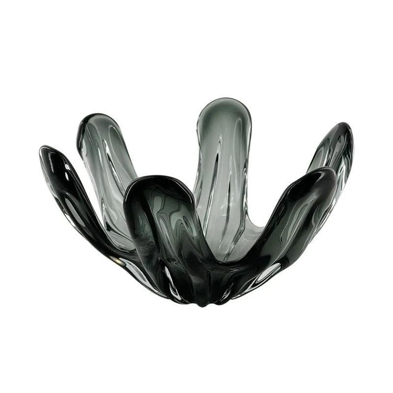 CENTRO DE MESA EM VIDRO FUME ESTILO MURANO