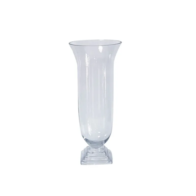 VASO DECORATIVO EM VIDRO TRANSPARENTE