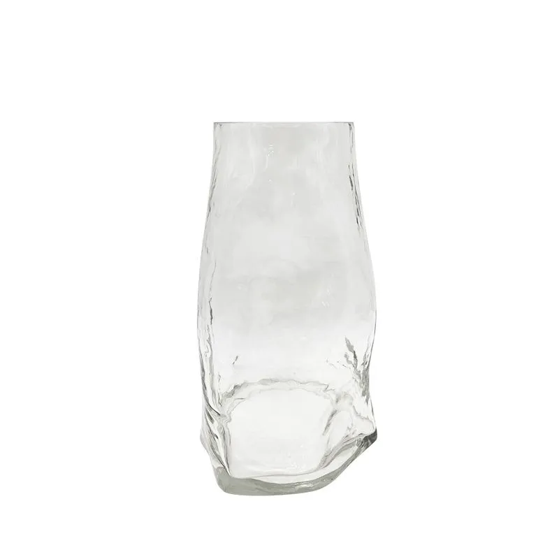 VASO DECORATIVO EM VIDRO TRANSPARENTE