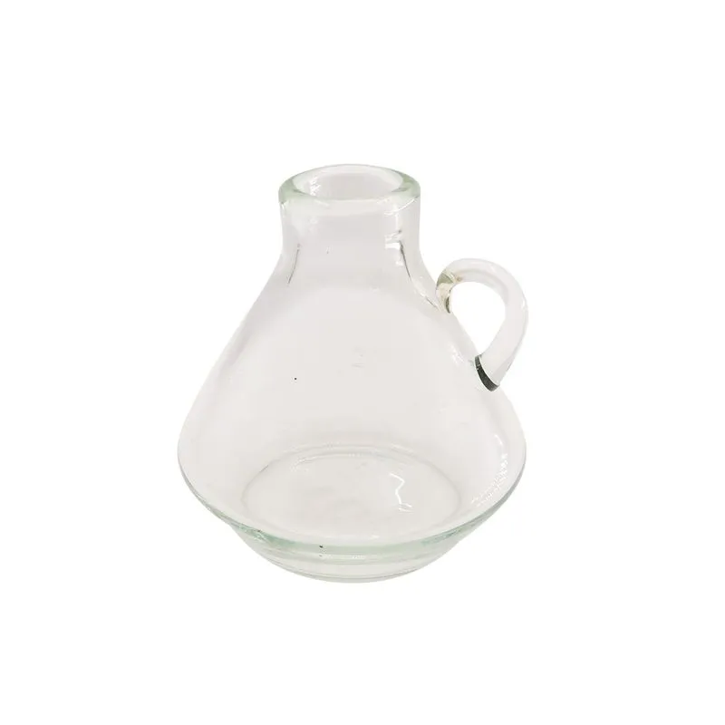 VASO DECORATIVO ESTILO JARRA COM ALCA EM VIDRO TRANSPARENTE