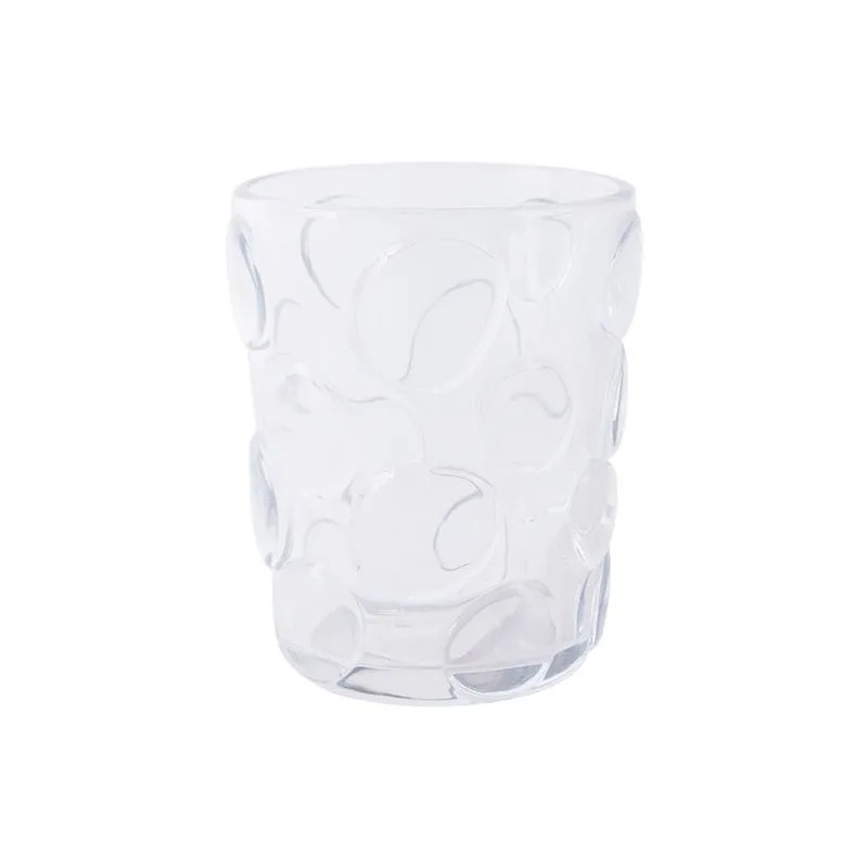 Conjunto de Copos em Vidro com Textura Bolhas Transparente 6 Peças - 300Ml