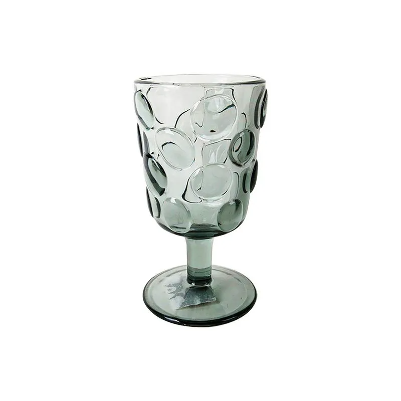 Conjunto de Taças em Vidro com Textura Bolhas Fume 6 Peças - 260Ml