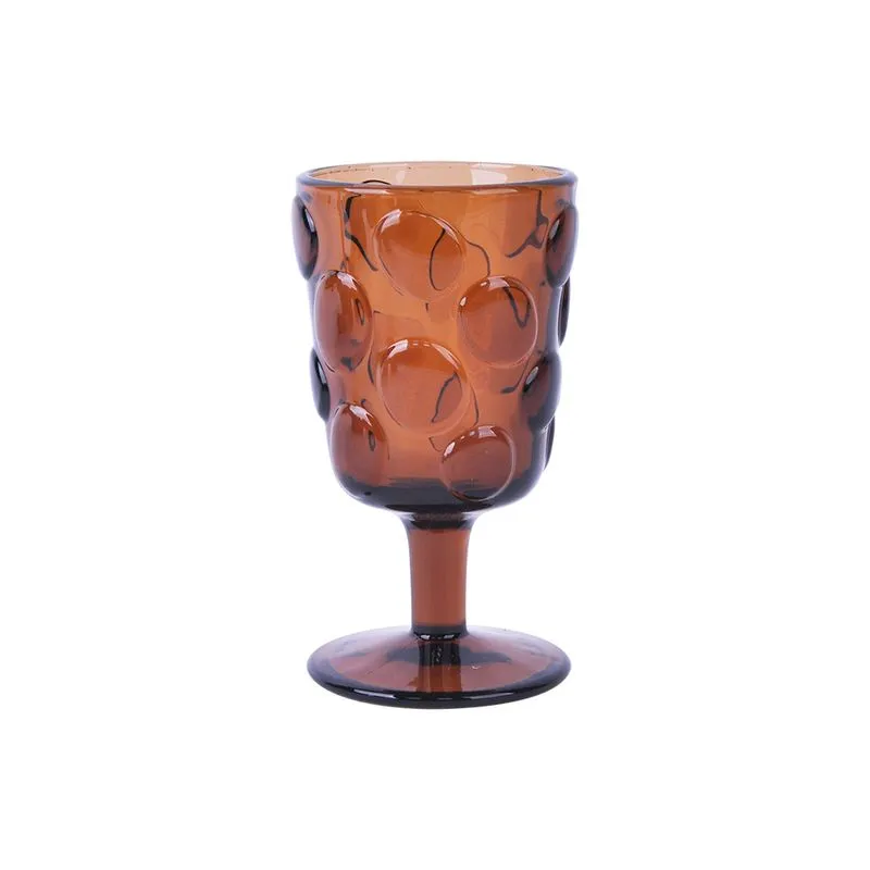 CONJUNTO DE TACAS EM VIDRO COM TEXTURA BOLHAS AMBAR 6PECAS - 260ML