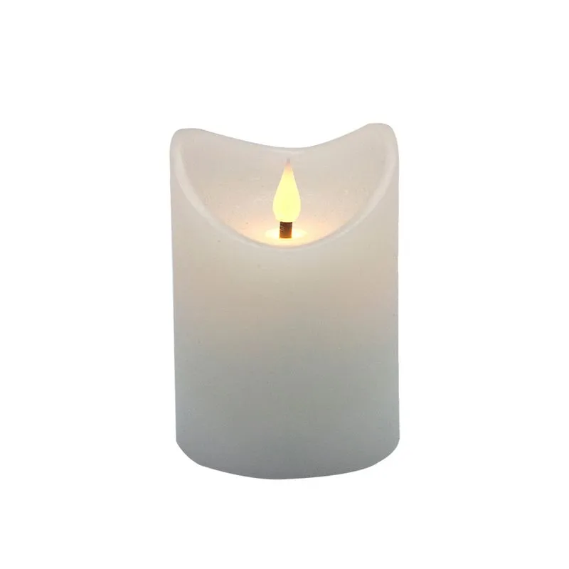 VELA DECORATIVA COM LED EM CERA COR BRANCA - 2 PILHAS AA (NÃO INCLUSAS)
