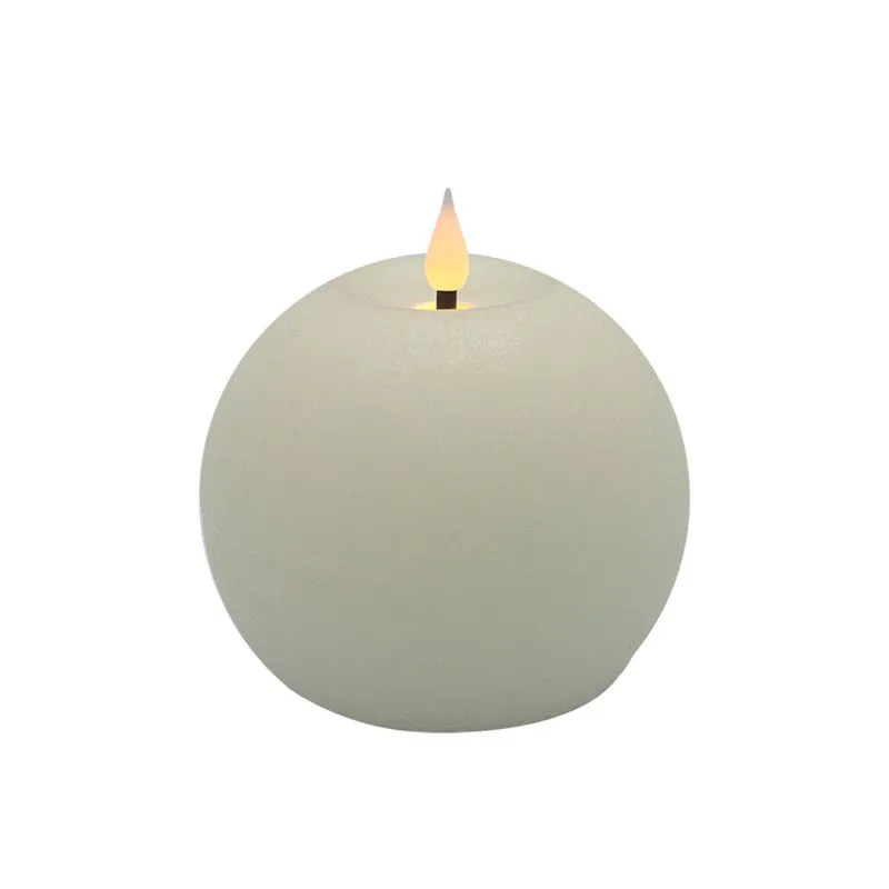 VELA DECORATIVA REDONDA COM LED EM CERA COR BRANCA - 2 PILHAS AA (NÃO INCLUSAS)