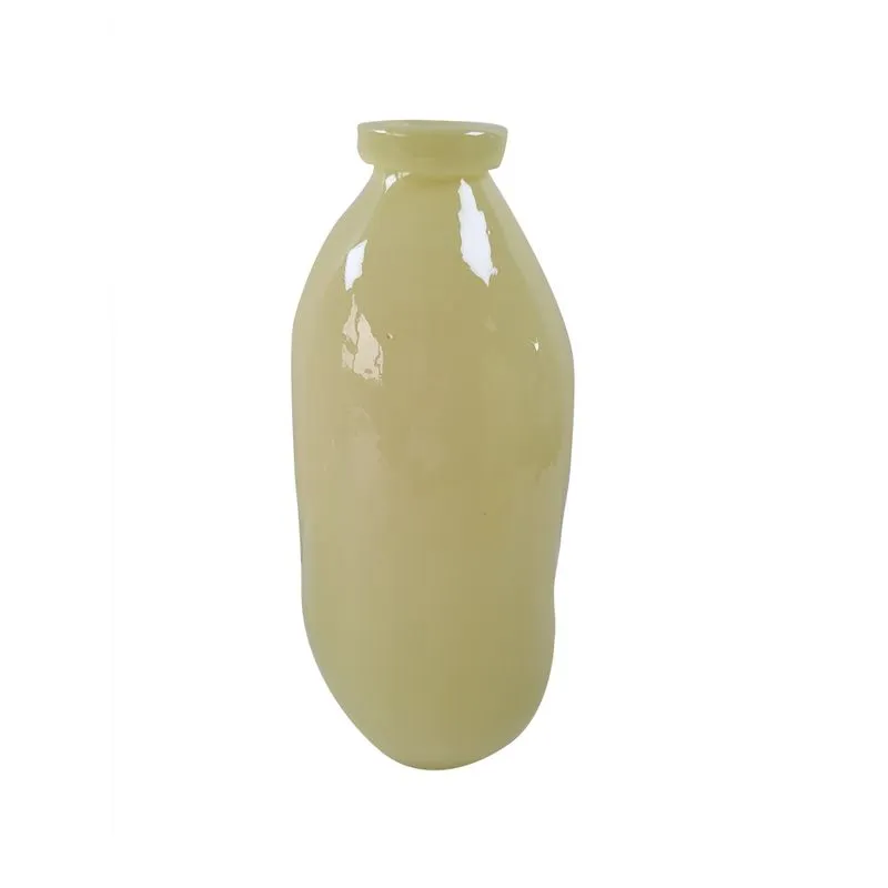 VASO DECORATIVO EM VIDRO BEGE