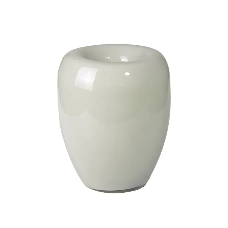 Vaso Decorativo em Vidro Cinza Claro