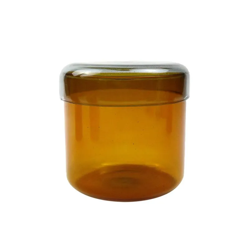 POTE DECORATIVO EM VIDRO AMBAR E TRANSPARENTE - 660ML