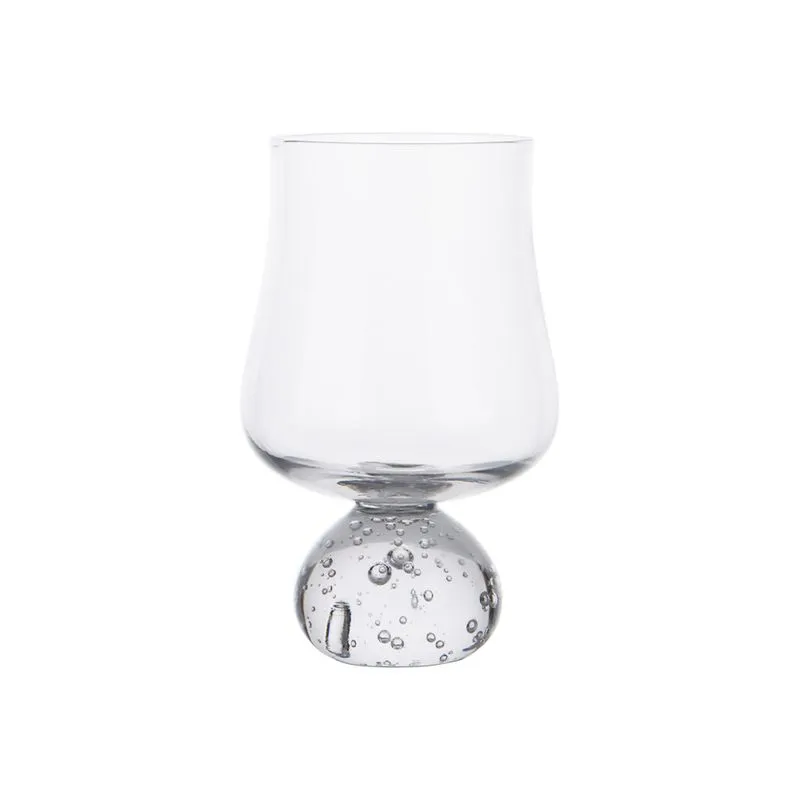 CONJUNTO COPOS EM VIDRO TRANSPARENTE COM HASTE COM DETALHE EM BOLHAS 6PECAS - 440ML