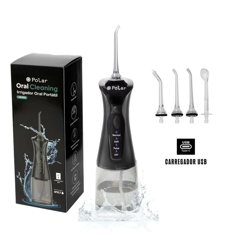 Irrigador Oral Portátil – Recarregável – Limpeza Bucal – Polar