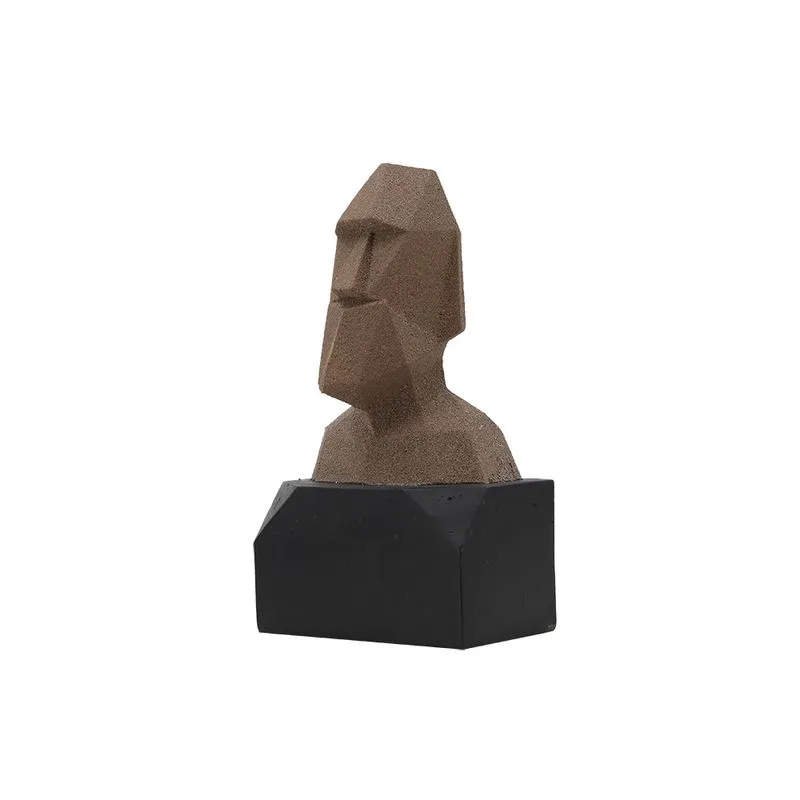 PECA DECORATIVA BUSTO EM RESINA MARRROM