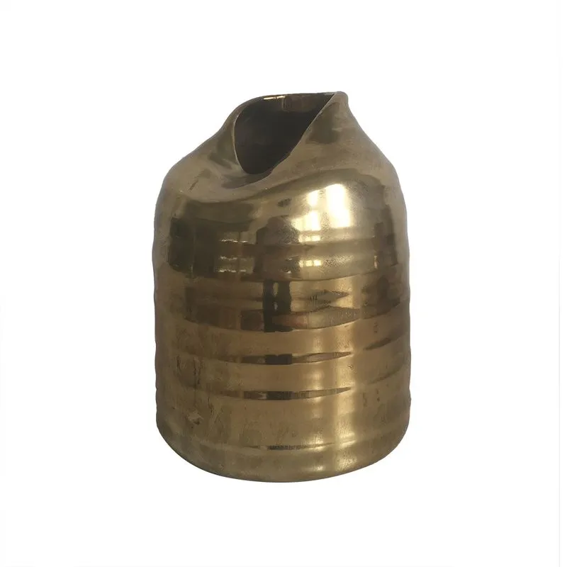 VASO DECORATIVO EM CERAMICA DOURADO